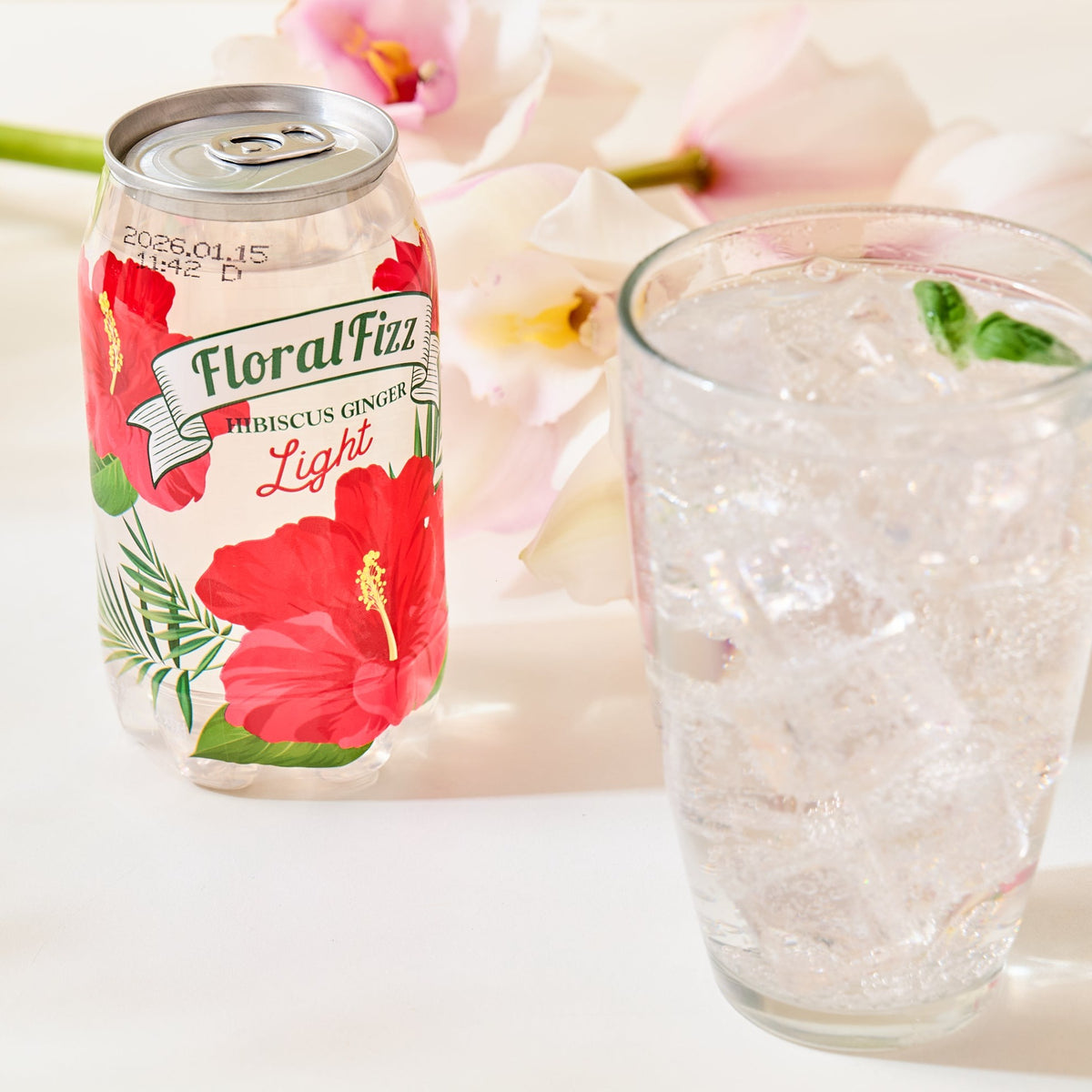 [Bling Booster] Floral Fizz Hibiscus Ginger Zero Calorie Soda 花漾菲茲玫瑰茄生姜味零卡汽水 (350ml x 6)