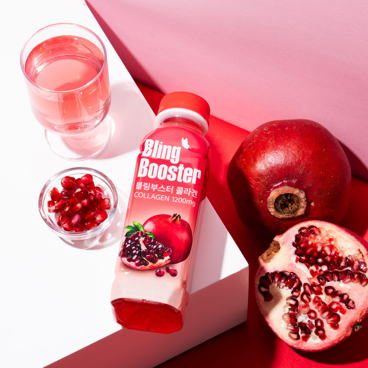 [Bling Booster] Bling Booster Collagen Pomegranate low calorie drink 冰灵博特膠原蛋白石榴低卡飲料 350ml x 20