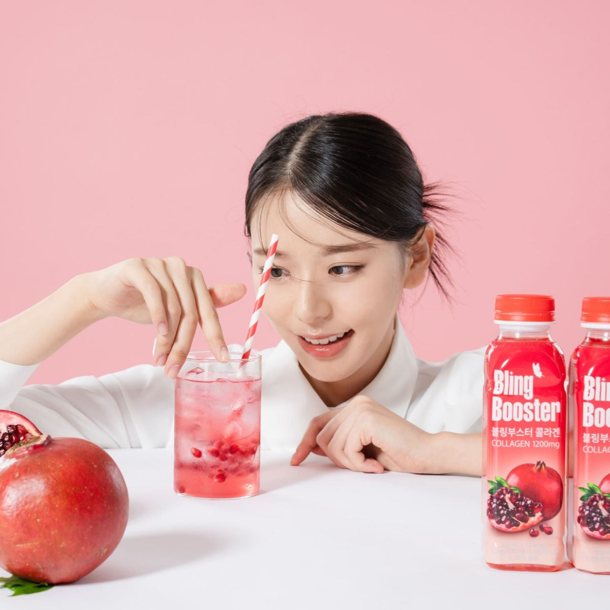 [Bling Booster] Bling Booster Collagen Pomegranate low calorie drink 冰灵博特膠原蛋白石榴低卡飲料 350ml x 20